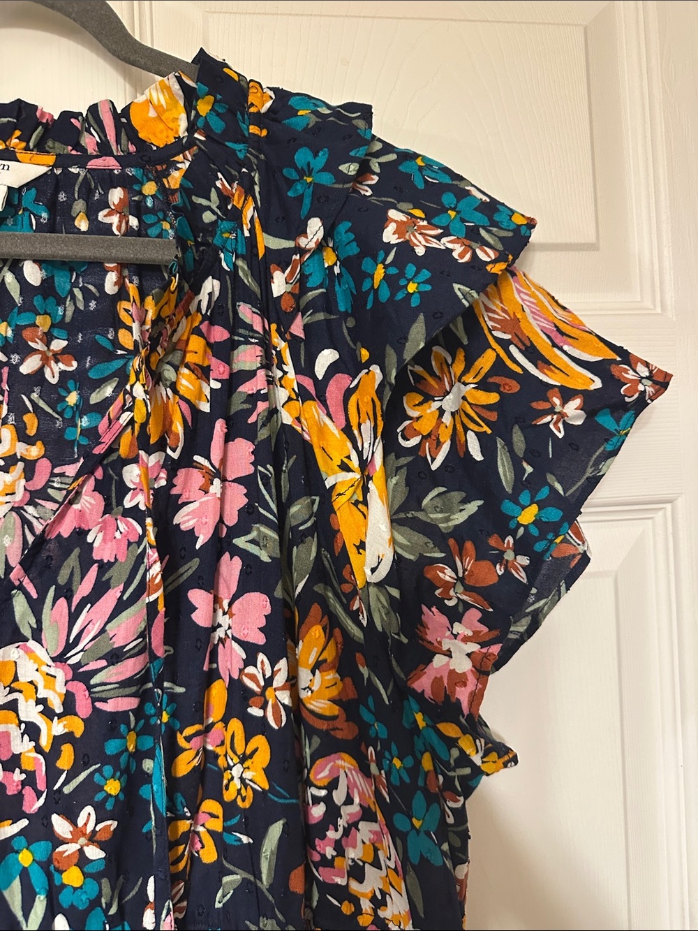 crown & ivy Navy Floral Maxi Dress with Pink & Yellow Flowers - Picture 3 of 3